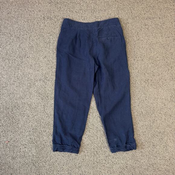 Wilfred Allant Linen Cropped Navy Pants US Women's 00 - Picture 4 of 8